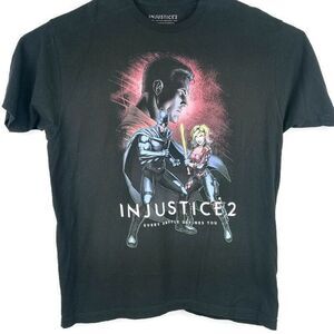 Injustice 2 Men's XL Video Game T Shirt Loot Crate Harley Quinn Batman Superman